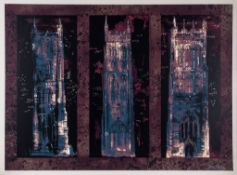 John Piper (1903-1992) - Three Somerset Towers (L.236) screenprint in colours, 1973, signed in white