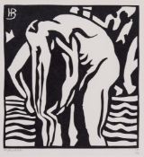 Horace Asher Brodzky (1885-1969) - Bather linocut printed in black, 1919, signed in pencil, numbered