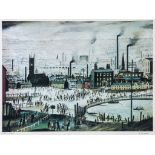 L.S Lowry (1887-1976)(after) - An Industrial Town offset lithograph printed in colours, signed in