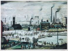L.S Lowry (1887-1976)(after) - An Industrial Town offset lithograph printed in colours, signed in