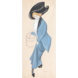 Jean Pougny (1894-1956) - Elégante au carton à chapeau bodycolour over graphite, heightened with