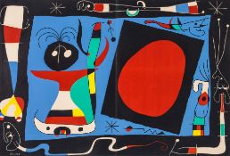 Joan Miró (1893-1983) - Femme Derrière le Miroir (M.174) lithograph printed in colours, 1956,