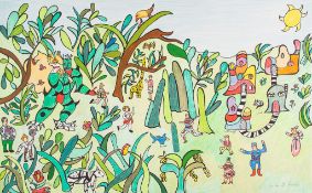 Niki de Saint Phalle (1930-2002) - Jungle lithograph printed in colours, 1933, signed in pencil,
