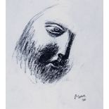 Henry Moore (1898-1986) - Head Study I (After Andrea Pisano), 1980 crayon on paper, signed and dated