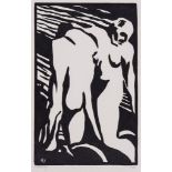 Horace Asher Brodzky (1885-1969) - The Expulsion linocut printed in black, 1919, signed in pencil,