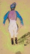 Paul Lucien Maze (1887-1979) - Jockey pastel on paper, signed with the initials at lower right 11
