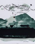 Chu Teh-Chun (1920-2014) - Mountain lithograph printed in colours, signed in black ink, inscribed