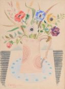 William Crosbie (1915-1999) - Still life, with Anemone and other flowers in a jug watercolour over