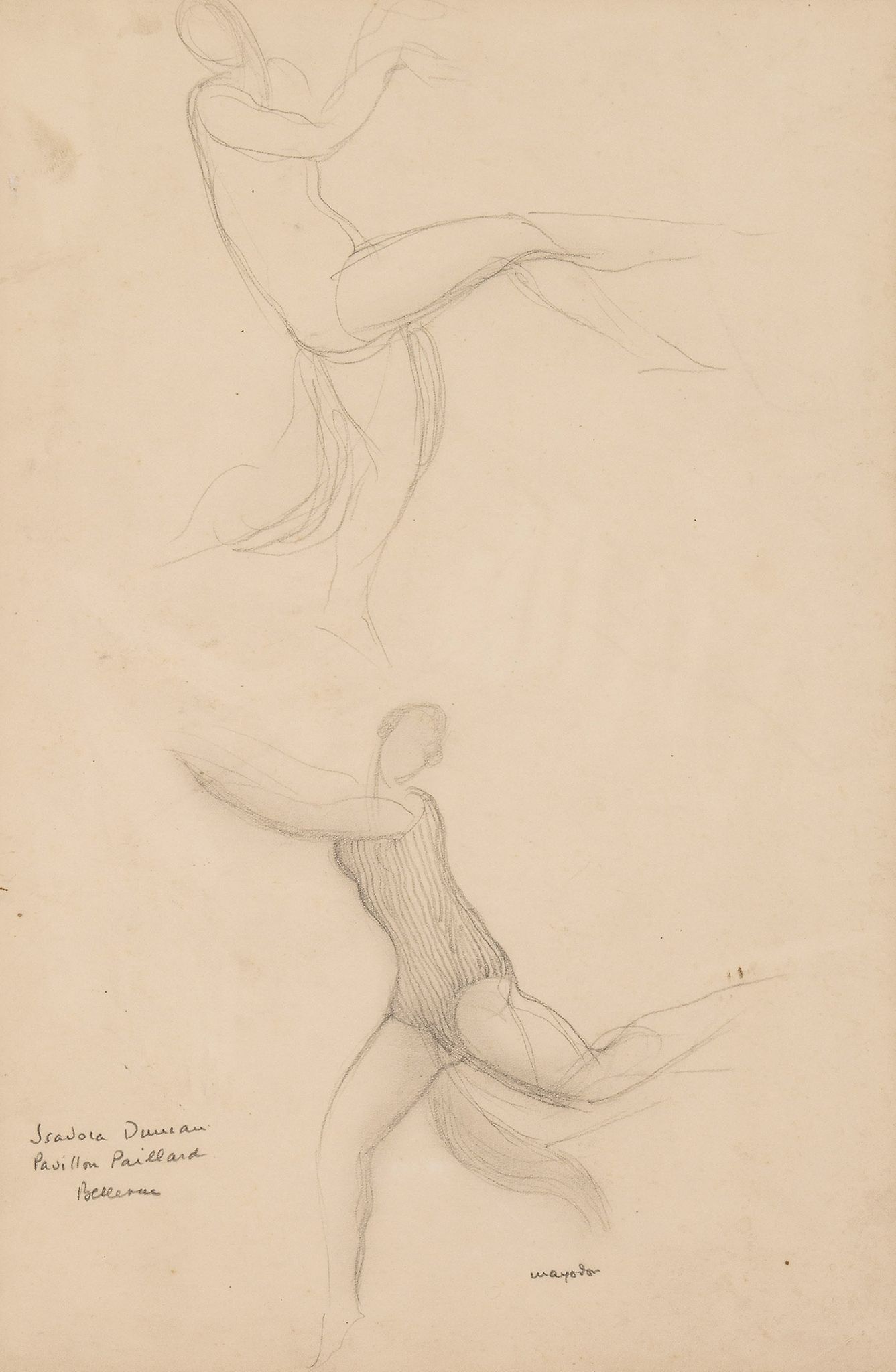 Jean Mayodon (1893-1967) - Isadora Duncan Dancing pencil on paper, signed in pencil at lower middle,