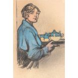 Maxime Dethomas (1867-1929) - La femme de menage pastel on paper 18 1/2 x 12 1/4 in., 47 x 31 cm