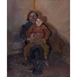 Celia Paul (b. 1959) - My Mother and Frank, 1990 oil on copper 22 x 18 in., 55.9 x 45.7 cm