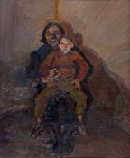 Celia Paul (b. 1959) - My Mother and Frank, 1990 oil on copper 22 x 18 in., 55.9 x 45.7 cm
