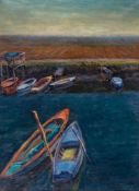 Vittorio Felisati (1912-2004) - Boats at Riposo, 1920 oil on canvas, signed and dated at lower right