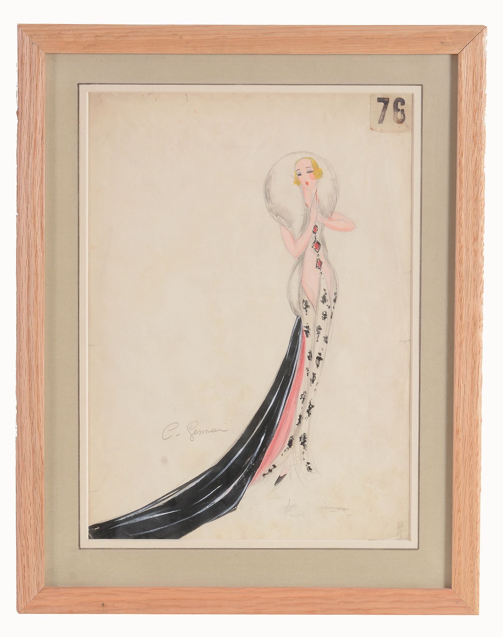 Zig (Louis Gaudin) (?-1936) - Danseuse au costume à la pluie d'étoiles watercolour and bodycolour, - Image 2 of 3