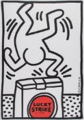 Keith Haring (1958-1990) - Lucky Strike screenprint in colours, 1987, with the artist's stamp,