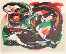Karel Appel (1921-2006) - Têtes Volantes lithograph printed in colours, signed and inscribed E.A