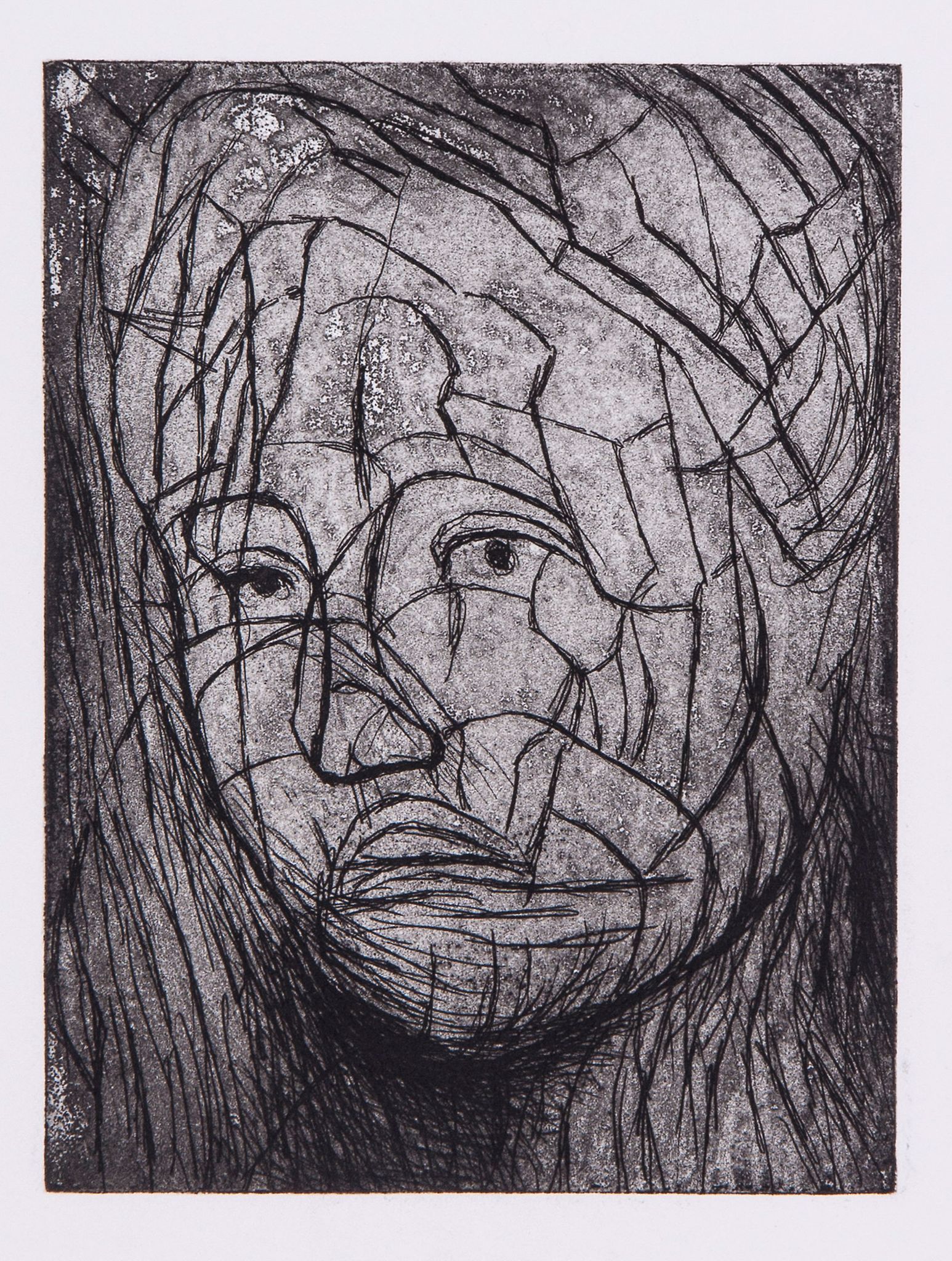 Henry Moore (1898-1986) - Head of a Girl Section Line (c.602) lithographic crayon on transfer paper, - Image 2 of 2
