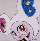 **Takashi Murakami (b.1962) - And Then x 6 (White: The Superflat Method, Pink and Blue Ears)