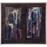 John Piper (1903-1992) - Two Suffolk Towers (L.237) screenprint in colours, 1973, signed in white