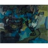 Lilli Palmer (1914-1985) - Still life in Blue, 1964 oil on canvas 26 x 32 in., 65.5 x 80.5 cm