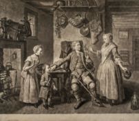 Zoffany (Johan Joseph, 1733-1810), After. - A scene from David Garrick's play 'The Farmer's Return