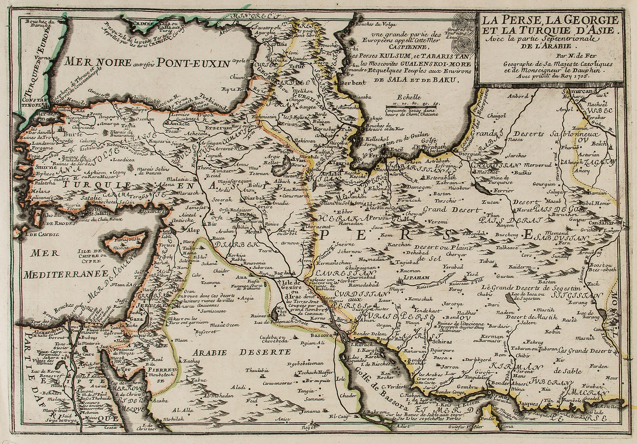 Middle East.- de Fer (Nicolas) - La Perse, La Georgie Et La Turquie D'Asie Avec la partie,
