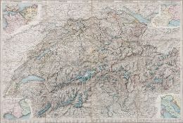 Switzerland.- - A small, mixed, group of maps and plans, 3 folding general maps, Carte de la Suisse,