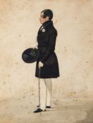 Dighton (Richard) - Full-length original portrait of a gentleman holding tophat and cane,