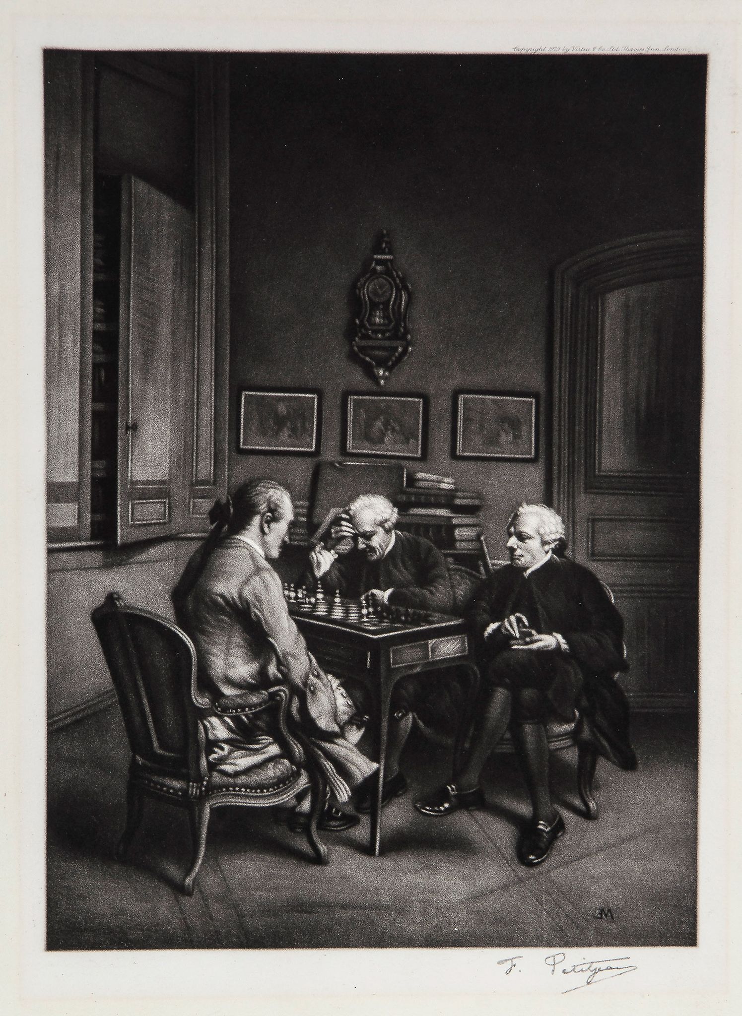 Dobie (James) - Interior scene with gentlemen smoking clay pipes, after W. Dendy Sadler, - Image 2 of 2