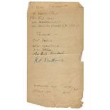 WORLD WAR II - CLEMENT ATTLEE, STAFFORD CRIPPS - Twelve sheets of notepaper relating to the De