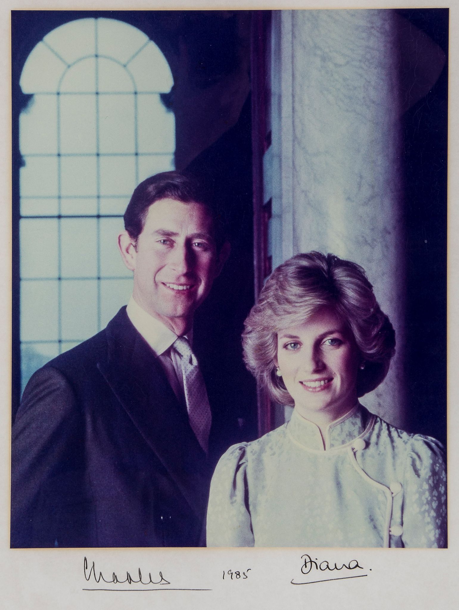CHARLES & DIANA - Mounted 37.5 x 30cm colour, head and shoulders photograph by Lord... Mounted 37.