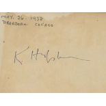 AUTOGRAPH ALBUM - INCL. KATHERINE HEPBURN - Autograph album including signatures of David Niven,