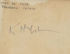 AUTOGRAPH ALBUM - INCL. KATHERINE HEPBURN - Autograph album including signatures of David Niven,