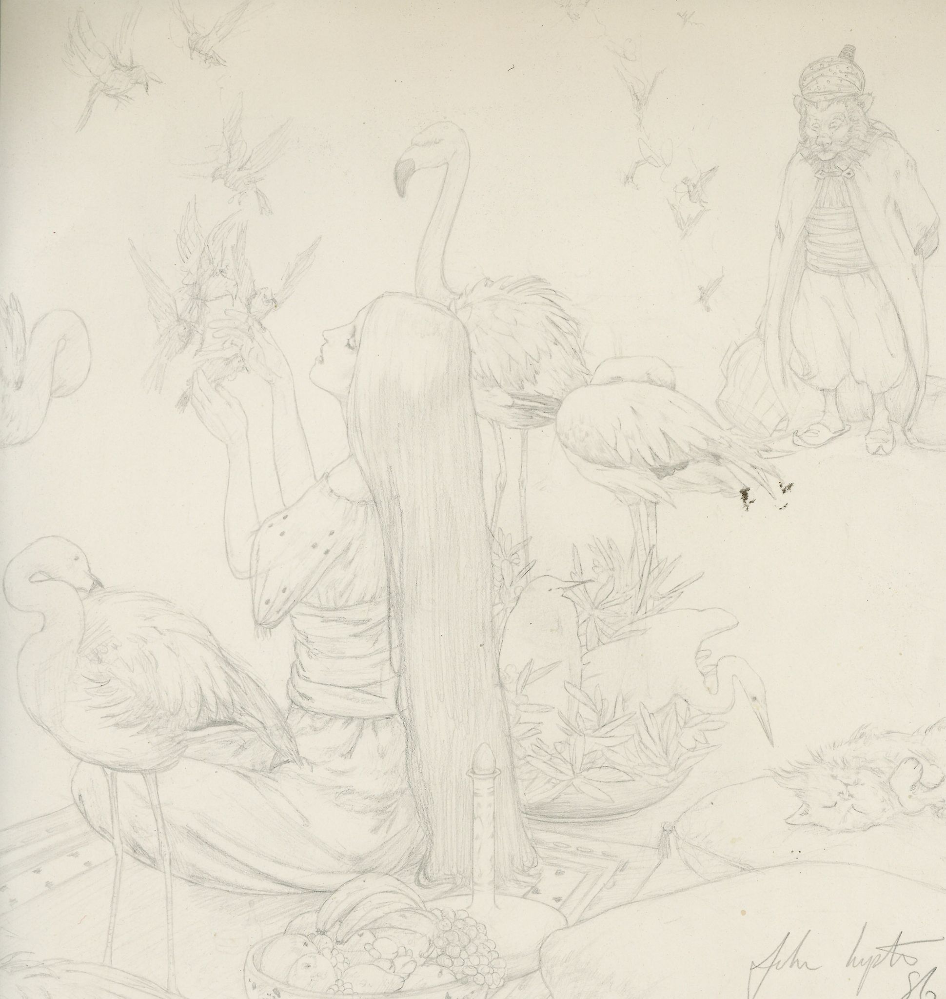 LUPTON, JOHN - Album comprising original pencil sketches by English artist and... Album comprising - Image 6 of 6