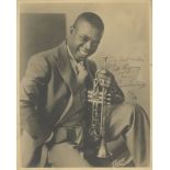 ARMSTRONG, LOUIS - Vintage, sepia toned 10 x 8" promotional photograph of Louis... Vintage, sepia