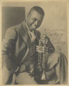 ARMSTRONG, LOUIS - Vintage, sepia toned 10 x 8" promotional photograph of Louis... Vintage, sepia