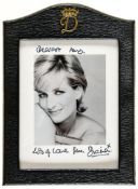 DIANA, PRINCESS OF WALES - Black and white, head and shoulder photograph of Diana Princess of...