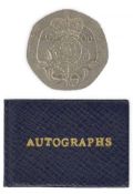 MINIATURE AUTOGRAPH BOOK - CHURCHILL, CHAMBERLAIN - Autograph book containing the signatures of