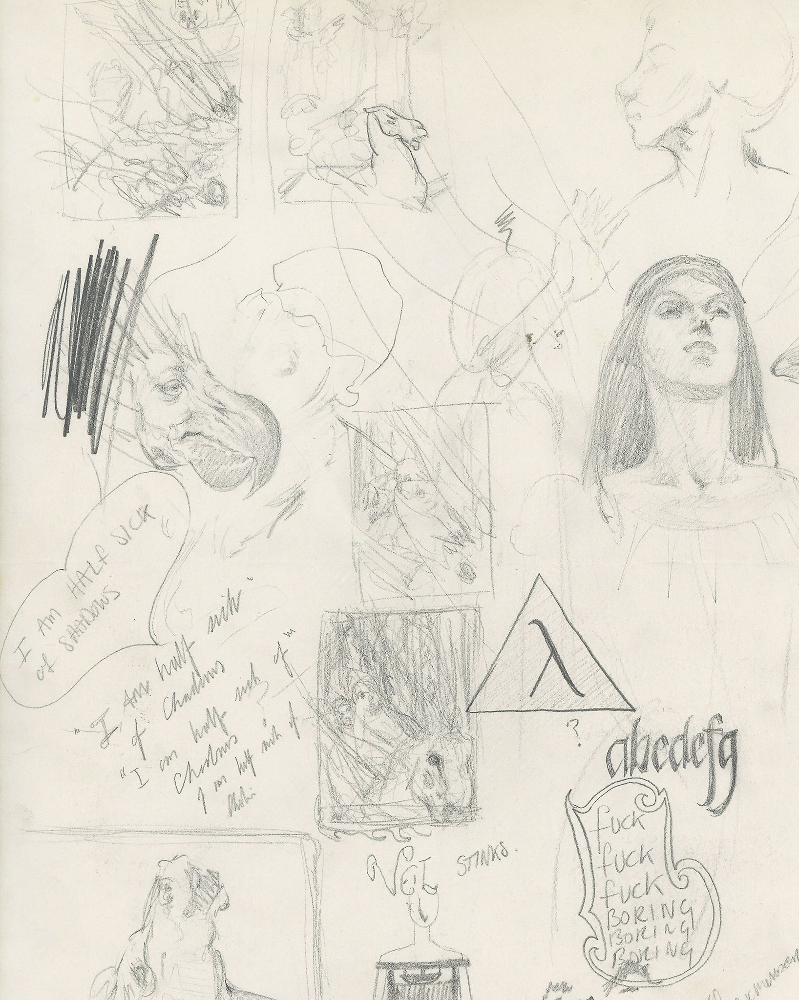 LUPTON, JOHN - Album comprising original pencil sketches by English artist and... Album comprising - Image 4 of 6