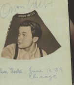 AUTOGRAPH ALBUM - INCL. ORSON WELLES - Autograph album including signatures of Orson Welles, Ida