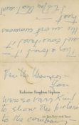 HEPBURN, KATHERINE - Autograph note signed on personalised stationery Autograph note signed ('