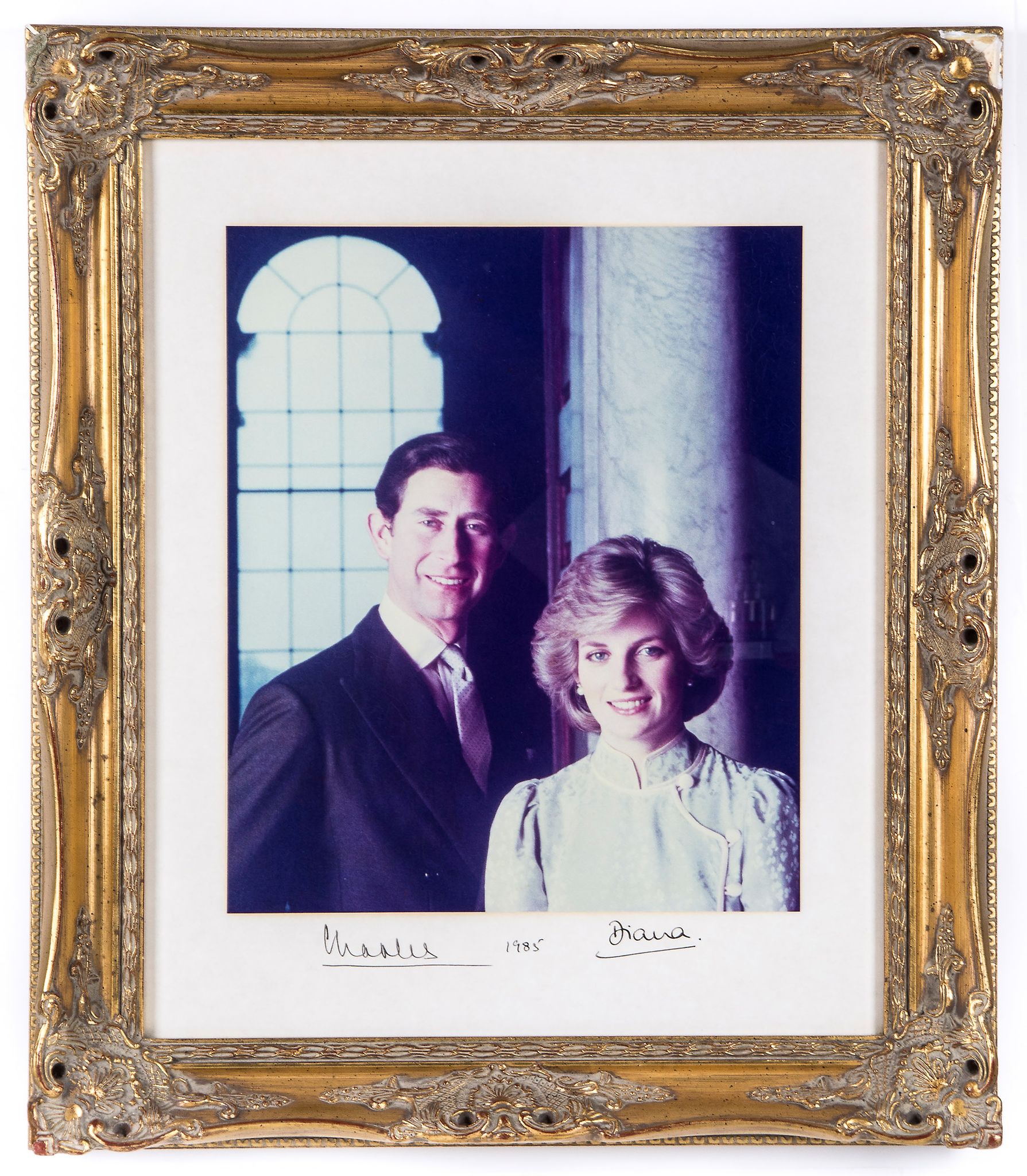 CHARLES & DIANA - Mounted 37.5 x 30cm colour, head and shoulders photograph by Lord... Mounted 37. - Image 2 of 3