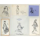 AUTOGRAPH ALBUM- INCL. CARTOONISTS OF THE 'PUNCH' - Autograph album containing sketches, clipped