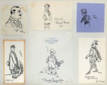 AUTOGRAPH ALBUM- INCL. CARTOONISTS OF THE 'PUNCH' - Autograph album containing sketches, clipped