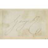 GEORGE IV, KING - Ink signature possibly clipped from the head of a document; laid... Ink