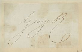 GEORGE IV, KING - Ink signature possibly clipped from the head of a document; laid... Ink