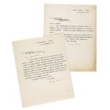 BUCHAN, JOHN - Two typed and signed letters Two typed letters signed ("John Buchan") to A. P.