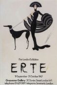 ERTE' - Poster for the 1967 Erte' First London Exhibition at the Grosvenor... Poster for the 1967