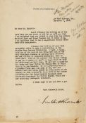 ROOSEVELT, FRANKLIN D. - Typed letter signed on personalised stationery Typed letter signed ("