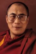 DALAI LAMA - A 15 x 10.5cm, colour, head and shoulders photograph of His... A 15 x 10.5cm, colour,